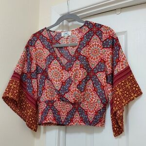 Bohemian Floral Bellsleeve Top